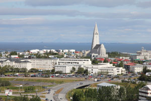 Udsigten fra Perlen over Reykjavik